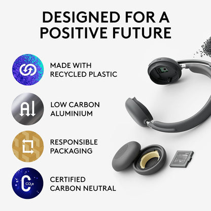 Logitech Zone Wireless 2 Premium Noise Cancelling Headset with Hybrid ANC, Bluetooth, USB-C, USB-A, Certified for Zoom, Google Meet, Google Voice, Fast Pair, Graphite