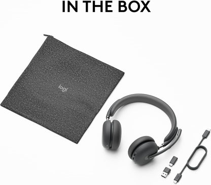 Logitech Zone Wireless 2 Premium Noise Cancelling Headset with Hybrid ANC, Bluetooth, USB-C, USB-A, Certified for Zoom, Google Meet, Google Voice, Fast Pair, Graphite