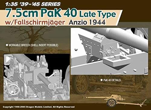 Dragon - 1/35 7.5cm Pak 40 Late Fallschirmjager Anzio 1944