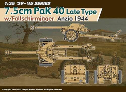 Dragon - 1/35 7.5cm Pak 40 Late Fallschirmjager Anzio 1944