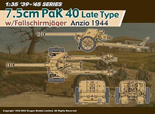 Dragon - 1/35 7.5cm Pak 40 Late Fallschirmjager Anzio 1944