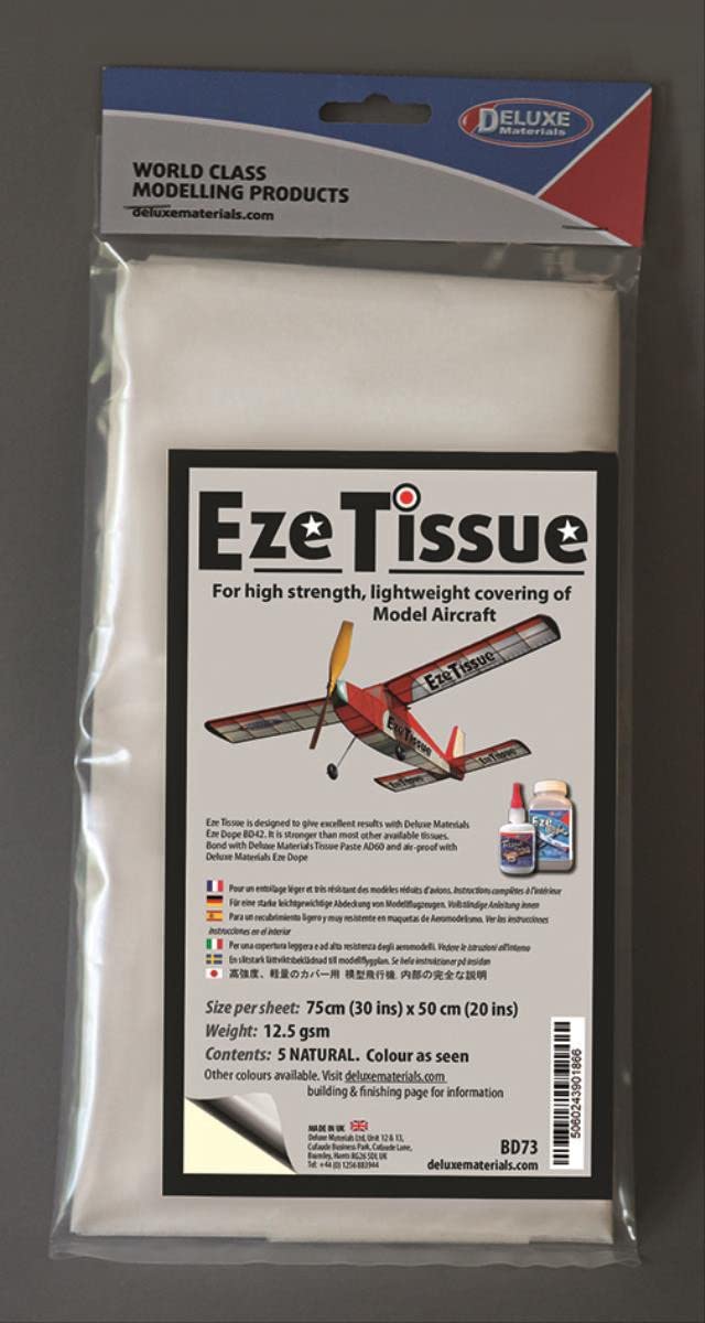 DELUXE Eze Tissue natuur spanpapier 75 x 50 m 5 stuks vanaf 14 g/m²