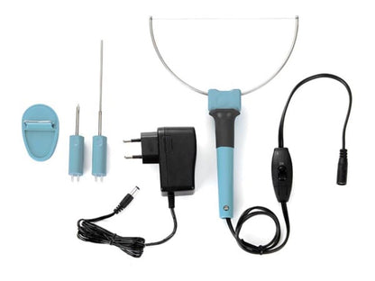 Velleman 3-in-1 Styroporschneider mit 3 austauschbaren Aufsätzen: Heißdraht, Heißmesser und Gravierstift, inklusive 5V-Stromadapter & Halterung, 8W, für kreative Projekte, Modellbau und Dekorationen