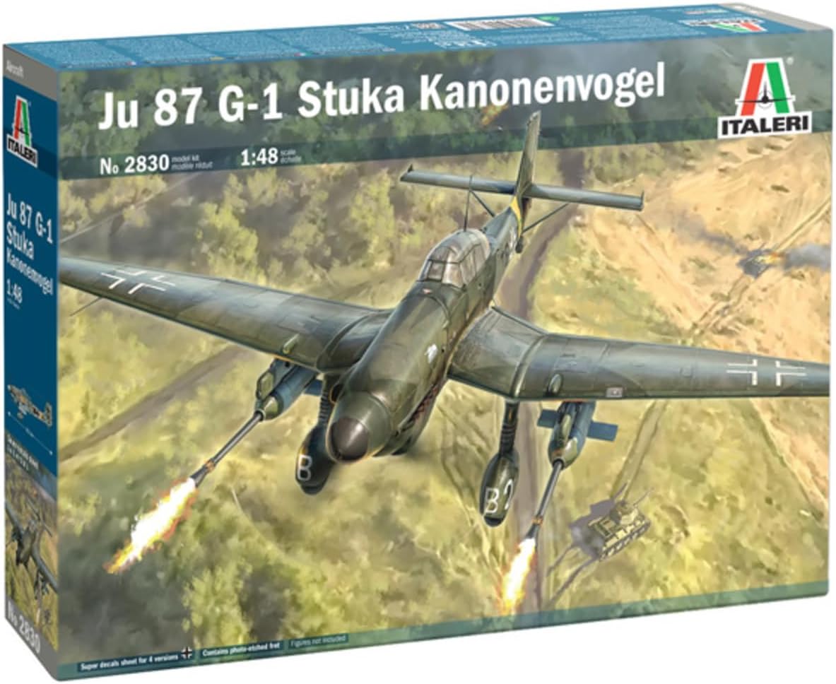 ITALERI Ju 87 G-1 Stuka Kanonenvogel Model Kit, Plastic Model to Assemble 1:48 Scale