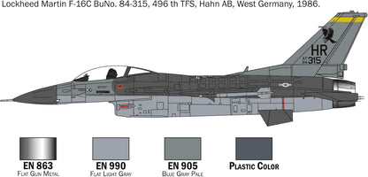 Italeri 72009 1:72 Model Set F-16 C/D Night Falcon - Complete Set, Model Building, Construction Kit, Stand Model Building, Crafts, Hobby, Gluing, Plastic Kit, Includes Accessories