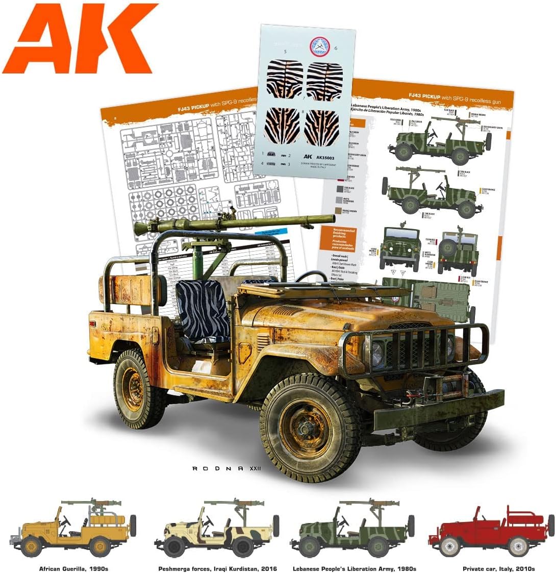 AK Interactive 35003 FJ43 Pickup w/SPG-9 Recoilless Gun 1:35 Plastic Model Kit