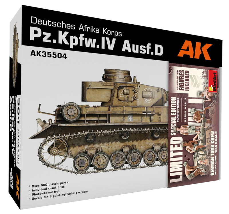 AK Models - 1/35 DEUTSCHES AFRIKA KORPS PZ.KPFW.IV AUSF.D 5 FIG. GERMAN