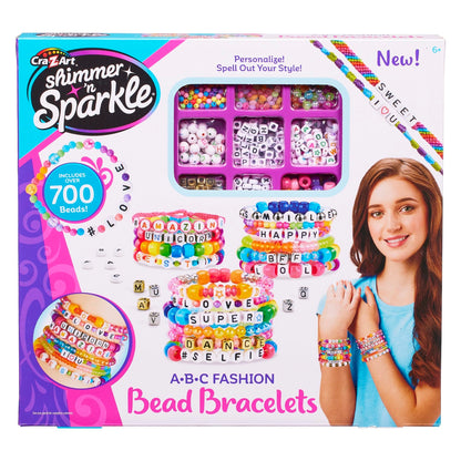 CRA-Z-ART 17883 Shimmer n Sparkle ABC Fashion Personalised Friendship Bracelets with Over 700 Beads, Standard