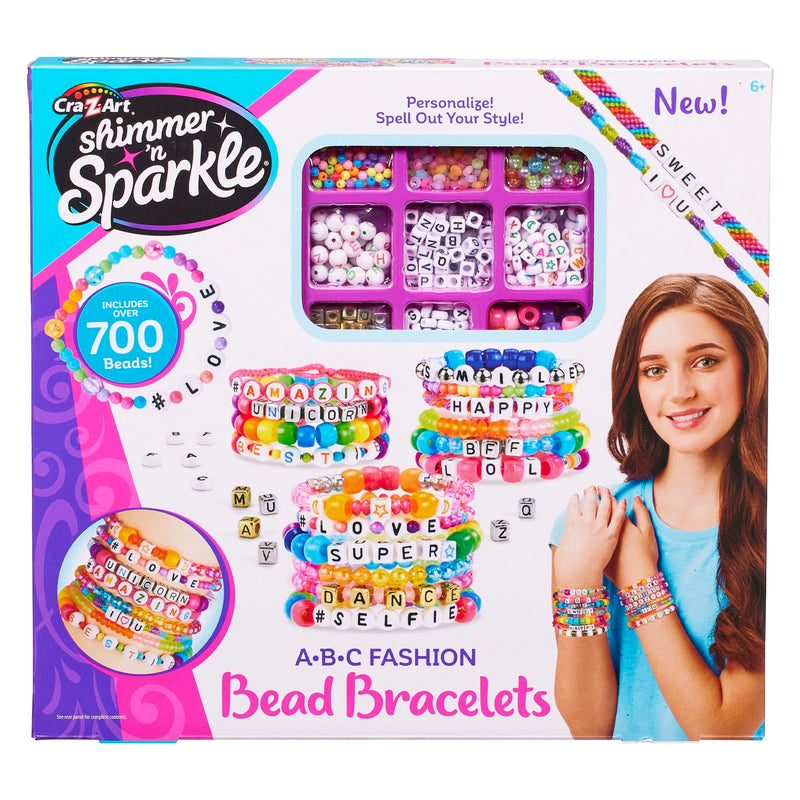 CRA-Z-ART 17883 Shimmer n Sparkle ABC Fashion Personalised Friendship Bracelets with Over 700 Beads, Standard