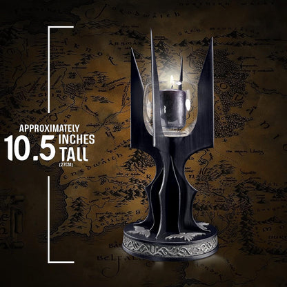 The Noble Collection The Lord of the Rings Staff of Saruman Candle Holder - 10.5in (27cm) Metal and Glass Votive - Officially Licensed Film Set Movie Props Gifts