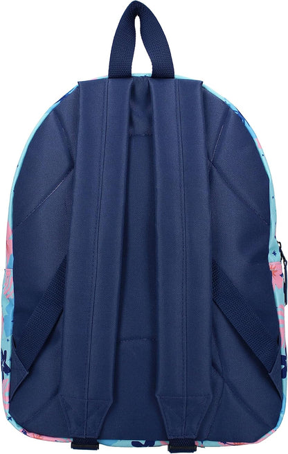 STITCH Hawaii Flowers Backpack by Disney Lilo & Stitch - Backpack for Boys | School | Leisure - Colour Blue - Size 39 x 29 x 12 cm, azure, One Size