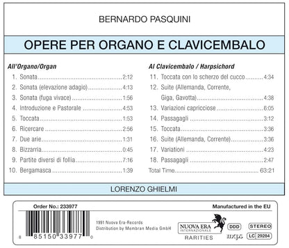 Pasquini: Works for Organ & Harpsicord