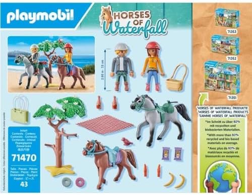Playmobil 71470 Horses of Waterfall: Horse Riding Trip Starter Pack, horse toy, fun imaginative role-play, playsets suitable for children ages 4+