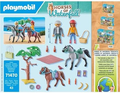 Playmobil 71470 Horses of Waterfall: Horse Riding Trip Starter Pack, horse toy, fun imaginative role-play, playsets suitable for children ages 4+