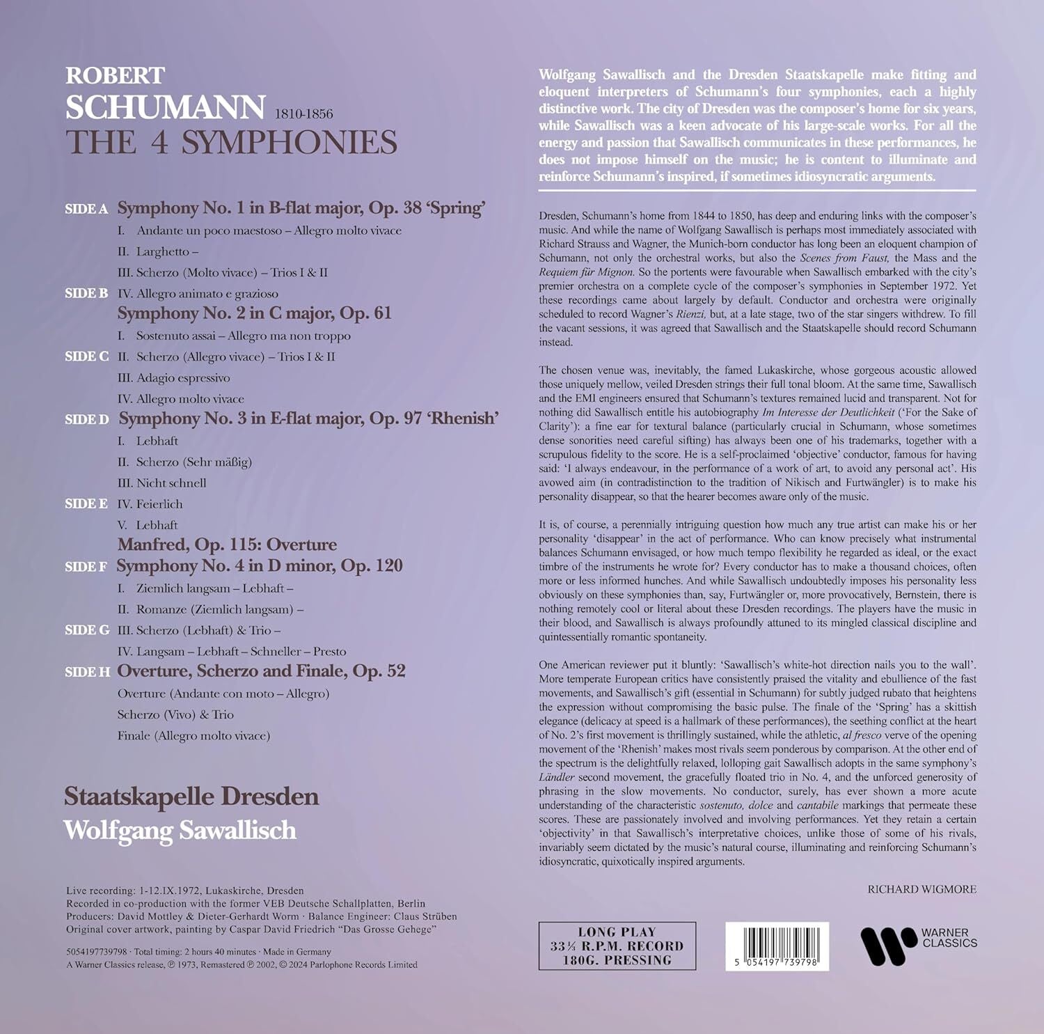 Schumann: The Four Symphonies: Overture, Scherzo and Finale/Manfred Overture