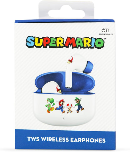 OTL Technologies SM1115 Super Mario and Friends TWS Wireless Earphones with Wireless Charging Case - White