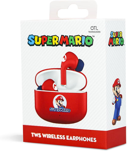 OTL Technologies SM1155 Super Mario TWS Wireless Earphones with Wireless Charging Case - Red