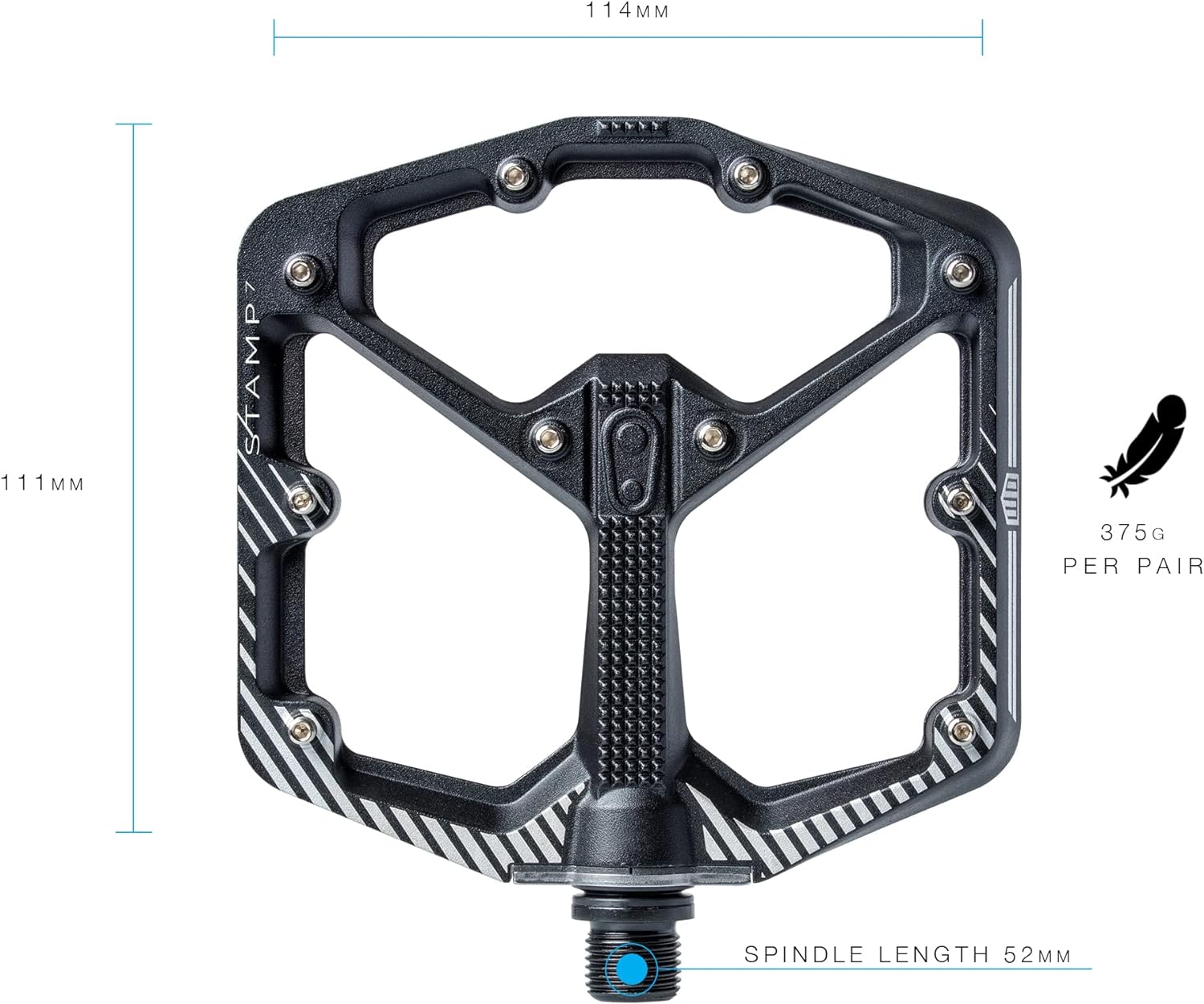 Crankbrothers Stamp Flat BMX/MTB Bike Pedal - Platform Bicycle Pedal, Minimal Profile, Adjustable Grip