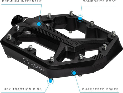 Crankbrothers Stamp Flat BMX/MTB Bike Pedal - Platform Bicycle Pedal, Minimal Profile, Adjustable Grip