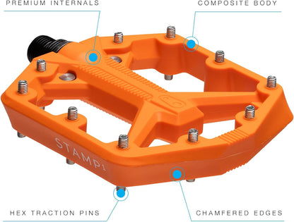 Crankbrothers Stamp Flat BMX/MTB Bike Pedal - Platform Bicycle Pedal, Minimal Profile, Adjustable Grip
