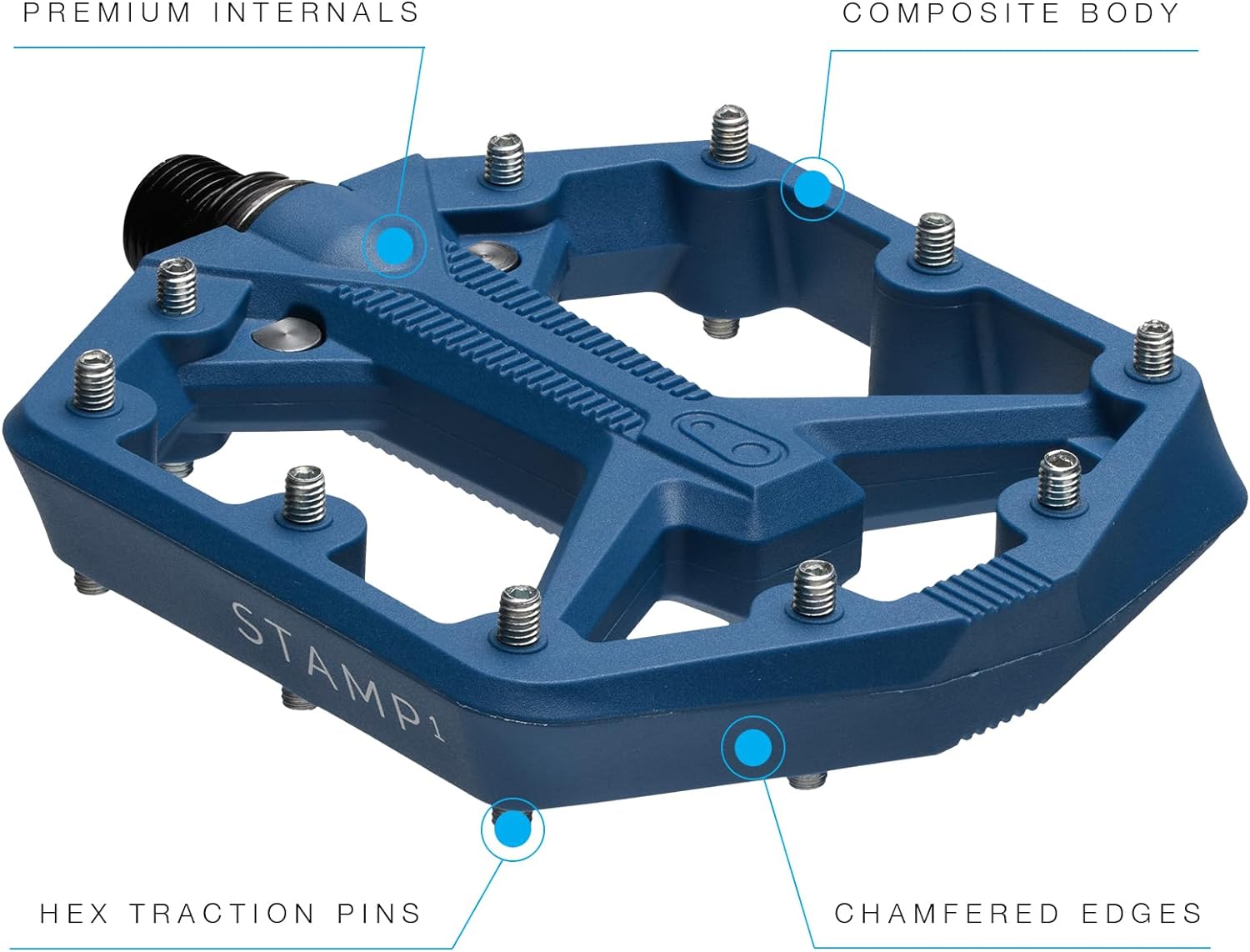 Crankbrothers Stamp Flat BMX/MTB Bike Pedal - Platform Bicycle Pedal, Minimal Profile, Adjustable Grip