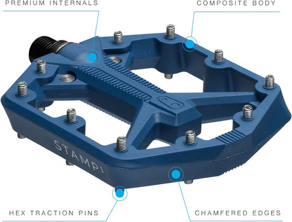 Crankbrothers Stamp Flat BMX/MTB Bike Pedal - Platform Bicycle Pedal, Minimal Profile, Adjustable Grip