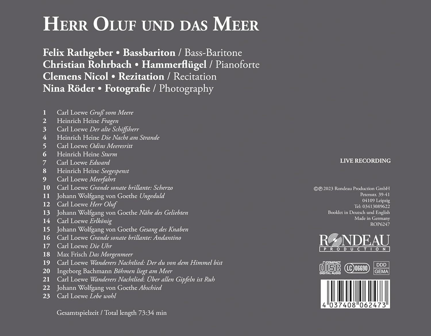 Carl Loewe: Herr Oluf Und Das Meer