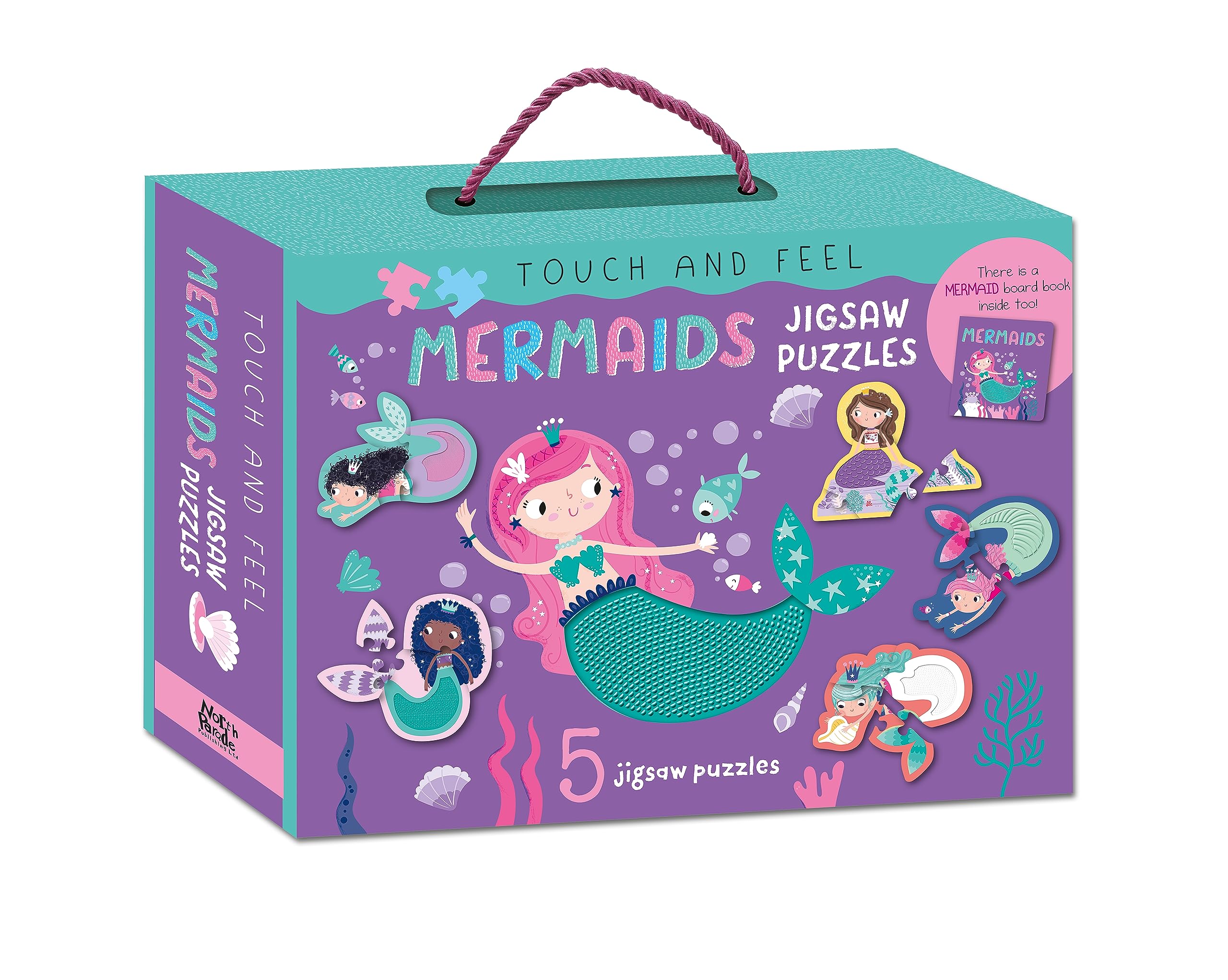 North Parade Publishing SILPZ10 Mermaids Board Book and Puzzle, Multicoloured