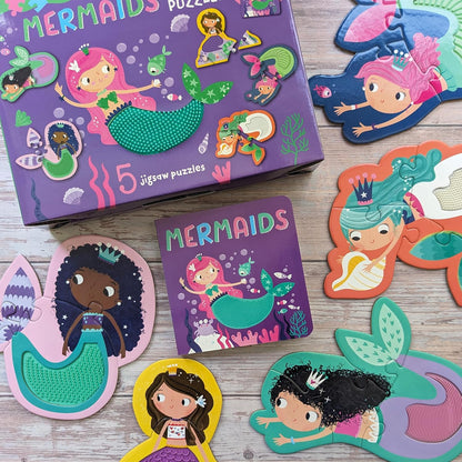 North Parade Publishing SILPZ10 Mermaids Board Book and Puzzle, Multicoloured