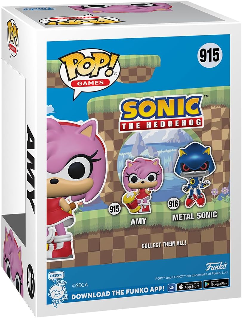Funko Pop! Games: Sonic - Amy Rose - Sonic the Hedgehog - Collectable Vinyl Figure - Gift Idea - Official Merchandise - Toys for Kids & Adults - Games Fans - Model Figure for Collectors and Display