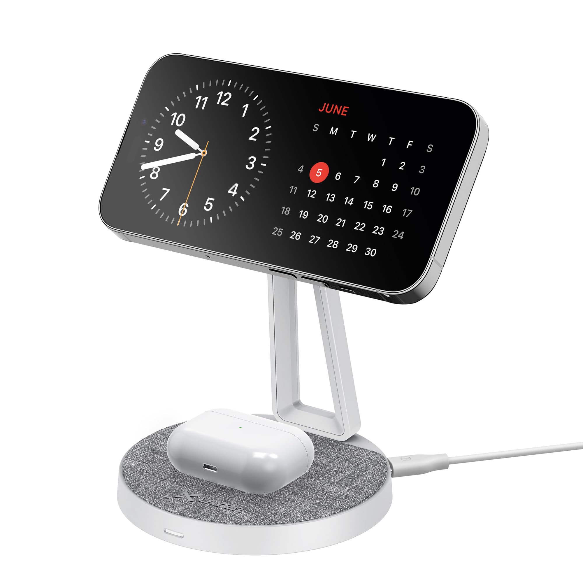 XLAYER MagFix Pro 2 in 1 Induktive Ladestation gra