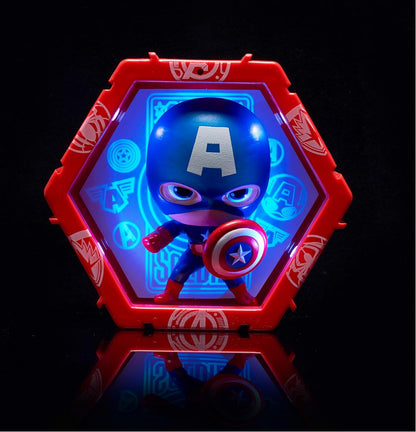 WOW! PODS Avengers Collection - Captain America | Superhero Light-Up Bobble-Head Figure | Official Marvel Collectable Toys & Gifts