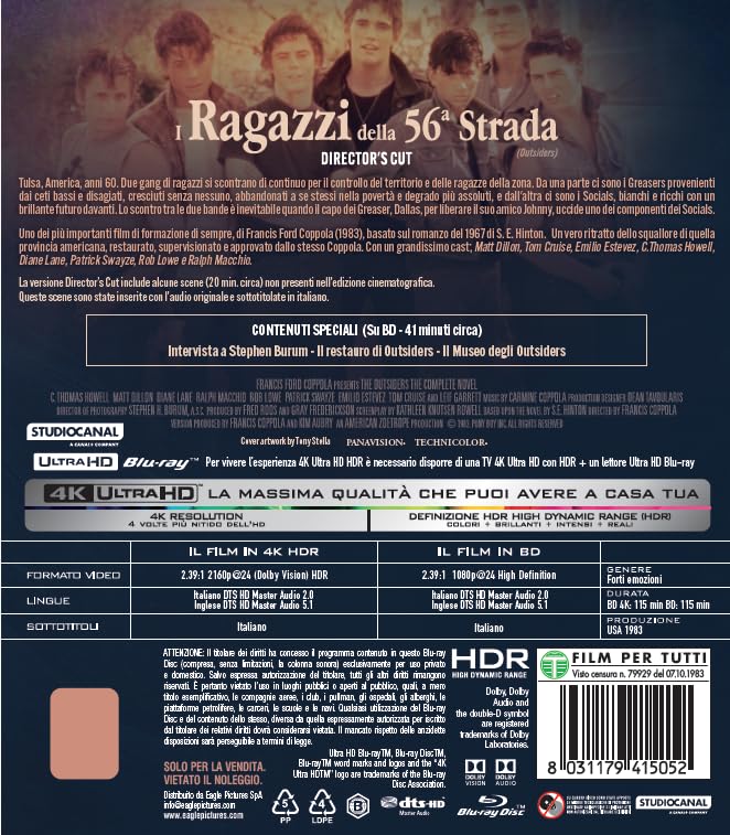 I Ragazzi Della 56 Strada - 4K (Bd 4K + Bd Hd