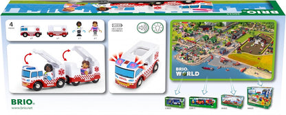 BRIO World Rescue Ambulance Toy for Toddlers and Kids Age 3 Years Up - Wooden Railway Set Accessories & Add Ons