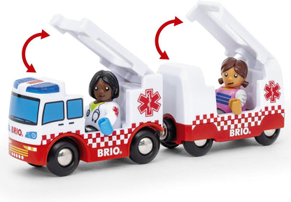 BRIO World Rescue Ambulance Toy for Toddlers and Kids Age 3 Years Up - Wooden Railway Set Accessories & Add Ons