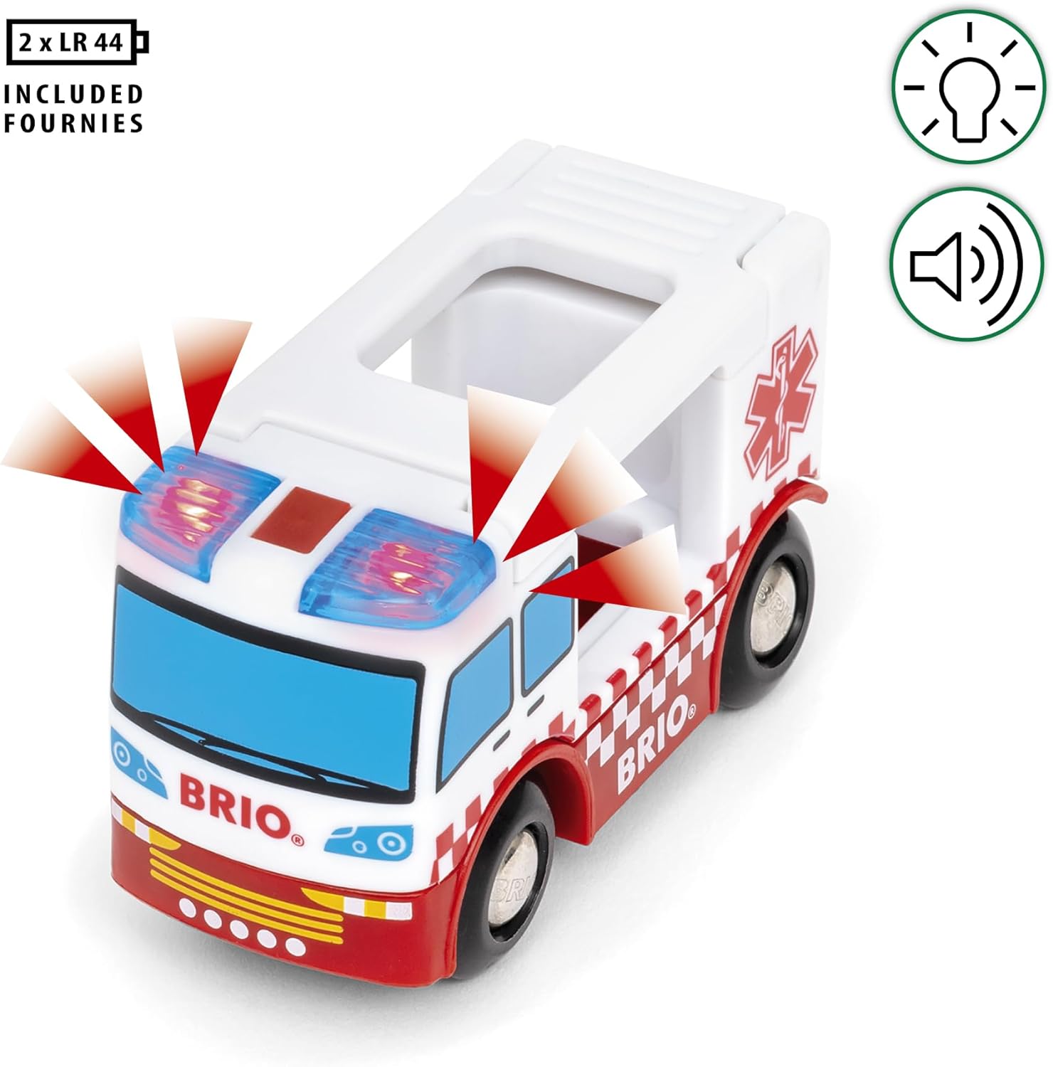 BRIO World Rescue Ambulance Toy for Toddlers and Kids Age 3 Years Up - Wooden Railway Set Accessories & Add Ons