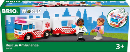 BRIO World Rescue Ambulance Toy for Toddlers and Kids Age 3 Years Up - Wooden Railway Set Accessories & Add Ons