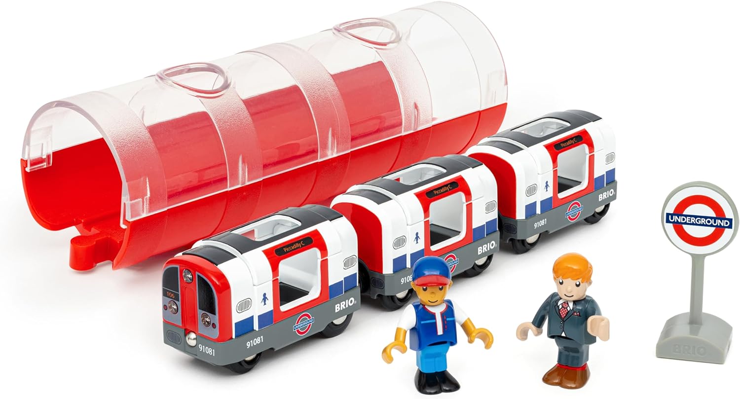 BRIO World - 36085 Trains of The World Londoner U-Bahn mit Licht und Sound | Spielzeugzug mit Licht & Sound für Kinder AB 3 Jahren
