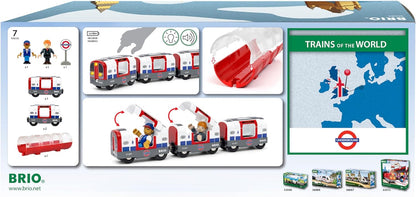 BRIO World - 36085 Trains of The World Londoner U-Bahn mit Licht und Sound | Spielzeugzug mit Licht & Sound für Kinder AB 3 Jahren