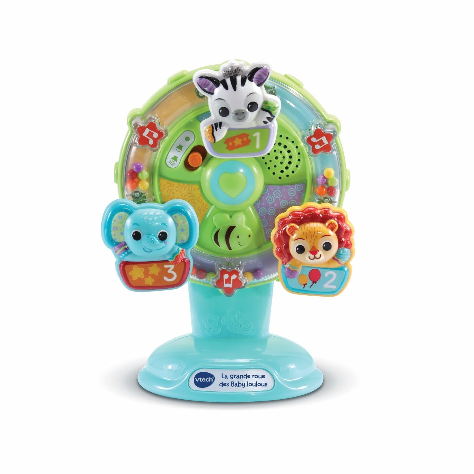 VTech Baby Ruota Panoramica, Gioco Interattivo Bambino con Sensore di Movimento e Stelle Colorate, Supporto con Ventosa, più di 45 Canzoni e Suoni, Lingua Italiana, Batterie Incluse, 6-36 Mesi