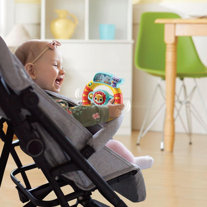 VTech Bebé Volador de Descubrimientos, Juego Interactivo Niño con Flechas Luminosas y Botón Encendido del Coche, Más de 45 Canciones y Sonidos, Portátil, Idioma Italiano, Baterías Incluidas, 6-36