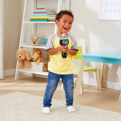 VTech Microfono Magic Show, Microfono Karaoke per Bambini con 15 Canzoni, 5 Filtri Vocali Divertenti, Microfono Bluetooth, Regolazione del Volume, Lingua Italiana, Batterie Incluse, 2-5 Anni