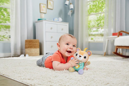 VTech Teddy Orsetto Canterino, Orsetto Interattivo con più di 40 Canzoni e Melodie, Cuoricino Luminoso e Perline Colorate per una Stimolazione Sensoriale, Lingua Italiana, Batterie Incluse, 3-18 Mesi