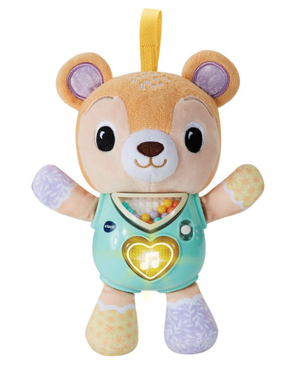 VTech Teddy Orsetto Canterino, Orsetto Interattivo con più di 40 Canzoni e Melodie, Cuoricino Luminoso e Perline Colorate per una Stimolazione Sensoriale, Lingua Italiana, Batterie Incluse, 3-18 Mesi