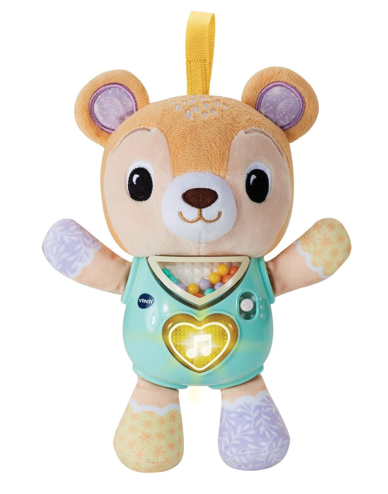 VTech Teddy Orsetto Canterino, Orsetto Interattivo con più di 40 Canzoni e Melodie, Cuoricino Luminoso e Perline Colorate per una Stimolazione Sensoriale, Lingua Italiana, Batterie Incluse, 3-18 Mesi