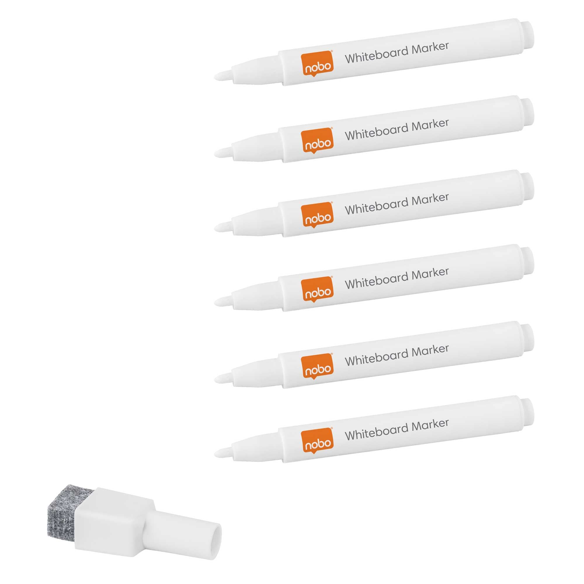 Nobo N:Dry-Erase Markers Magnetic White 6pcs