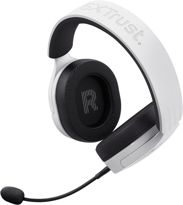 Trust Gaming GXT 491W Fayzo Wireless Gaming Headset Bluetooth + 2.4 GHz Dual Connection, 7.1 Surround Sound, 22hr Battery, RGB Over Ear Wireless Headphones with Microphone PC PS5 PS4 Switch - White Du