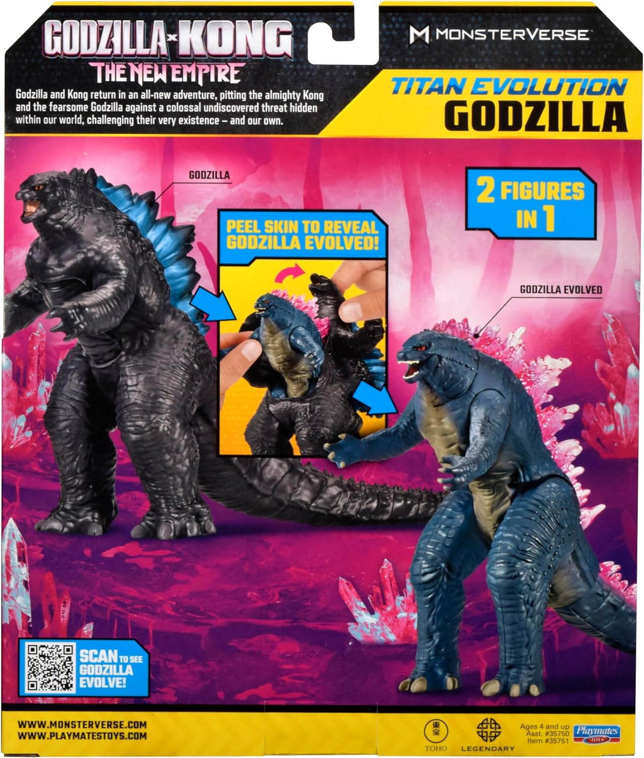 MonsterVerse Godzilla x Kong: The New Empire, 7-Inch Authentic Titan Evolution Godzilla Action Figure toy, Iconic Collectable Movie Character, Suitable for Ages 4 Years+