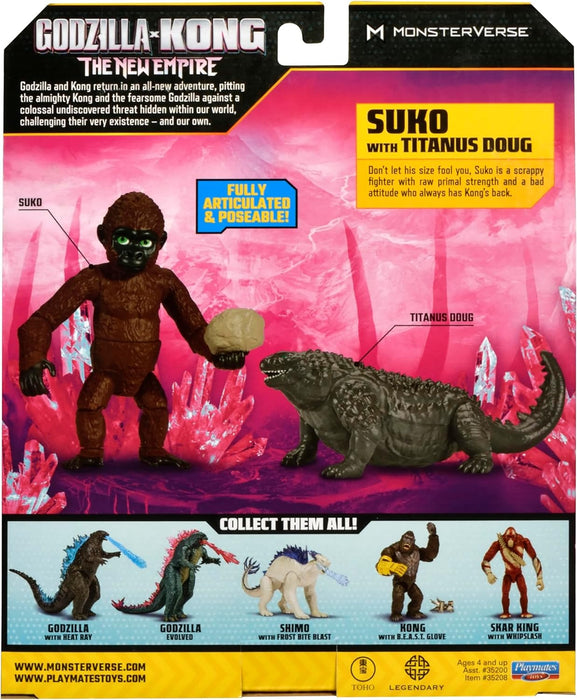 MonsterVerse - Figura de Suko y Titanus Doug de la película Godzilla y Kong para coleccionar, Mide 8 centímetros de Altura, coleccionables, para niños y niñas Desde 4 años (MN303700