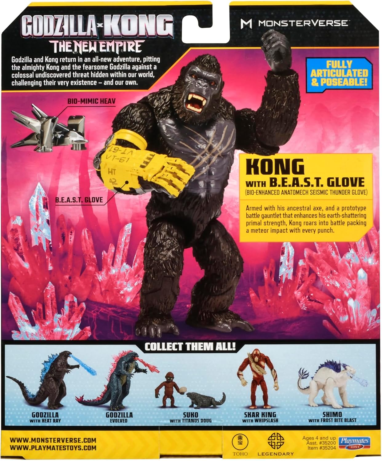 Godzilla x Kong 6” Kong w/B.E.A.S.T. Glove by Playmates Toys